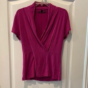 Cable & Gauge Fuchsia Wrap Blouse
